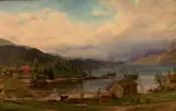 Anders Askevold, Fra Dale i Sundfjord, 1866, Olje på papp oppklebet på plate