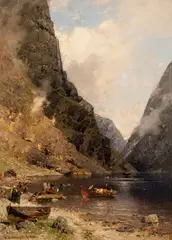 Anton Rasmussen, Fra Gudvangen, 1886, Olje på lerret