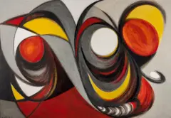 Gudrun Kongelf, Komposisjon, 1954, Olje på lerret