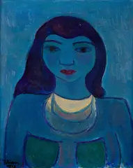 Johannes Rian, Blå Madonna, 1948, Olje på plate