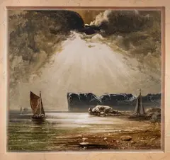 Peder Balke, Fra Nordkapp, Olje på papir, oppklebet på plate