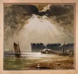 Peder Balke, Fra Nordkapp, Olje på papir, oppklebet på plate