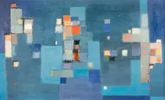 Gudrun Kongelf, Komposisjon, 1957, Olje på plate