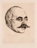 Edvard Munch, Gustav Schiefler, Radering trykket i svart på middels tykt gulhvitt papir