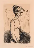 Edvard Munch, Gamle kvinner på sykehus, Radering trykket i svart på middels tykt gulhvitt papir