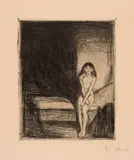 Edvard Munch, Pubertet, Radering trykket i svart på middels tykt gulhvitt papir