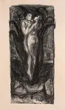 Edvard Munch, Kjærlighetsblomsten, Litografi trykket i svart på middels tynt gulhvitt papir