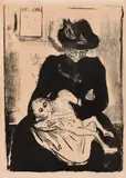 Edvard Munch, Arv, Litografi trykket i svart på middels tykt gulhvitt papir