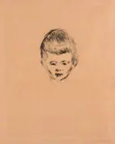 Edvard Munch, Andreas Schwartz, Radering trykket i svart på middels tynt japanpapir