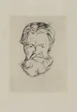Edvard Munch, Mannshode, Radering trykket i svart på middels tykt gulhvitt papir