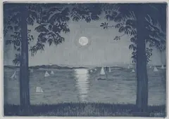 Harald Sohlberg, Fra Akershusvollen, aften, Radering