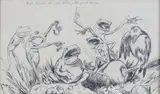 En disputt om det er et liv etter dette og Et lægevidenskapelig experiment by Theodor Kittelsen, Tusj på papir, sold Jun 2022