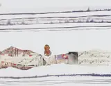 Sidsel Paaske, Uten tittel, 1977, Tusj, akvarell og collage