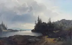 Sophus Jacobsen, Fjordlandskap, Olje på lerret