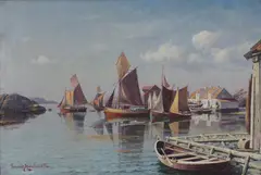 Lauritz Haaland, En uthavn, 1896, Olje på lerret