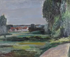 Henrik Sørensen, Fransk landskap, 1920, Olje på plate