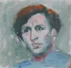 Frans Widerberg, Selvportrett, Olje på plate