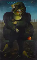 Terje Ythjall, ...Å vente..., 1984, Olje på lerret