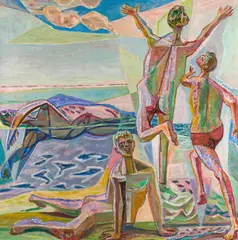Aage Storstein, Badende gutter, 1954-68, Olje på lerret