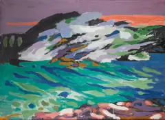 Thore Heramb, Vinter på Sandøy, 1999, Olje på lerret