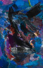 Carl Nesjar, Storm, 2010, Akryl, trekull og kritt på lerret