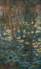 Bendik Riis, Sang i skog, 1942, Olje på lerret