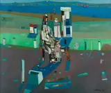 Jakob Weidemann, Komposisjon, 1953, Olje på lerret