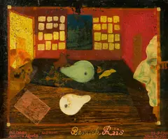 Bendik Riis, Stil Leben Nature Morte: to Pærer, 1950, Olje på plate