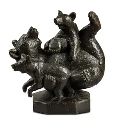 Skule Waksvik, Binne med unger, 1980, Bronse