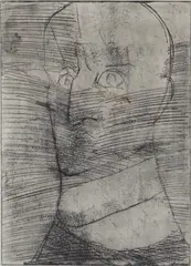 Ludvig Eikaas, Selvportrett, Radering