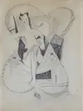 Jakob Weidemann, Endelig fred, 1945, Blyant på papir