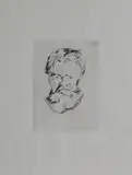 Edvard Munch, Mannshode, Radering trykket i svart på middels tykt gulhvitt papir