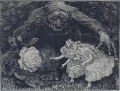 Erik Werenskiold, Trollkjerring og tre prinsesser, Radering