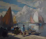 Henri Alphonse Barnoin, Havneparti, Olje på lerret