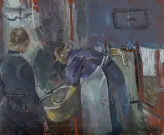 Christian Elevarbeid Krohg, Badebaljen, Olje på plate