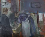 Christian Elevarbeid Krohg, Badebaljen, Olje på plate
