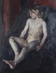 Signe Scheel, Barneakt, Olje på lerret