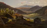 Johan Christian Dahl, Gård ved Feigum i Lusterfjorden, 1851, Olje på lerret