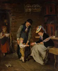 Nils Bergslien, Fint besøk, 1880, Olje på lerret