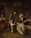 Nils Bergslien, Fint besøk, 1880, Olje på lerret