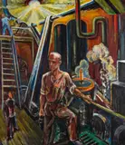 Reidar Aulie, Maskinrom, 1930, Olje på lerret