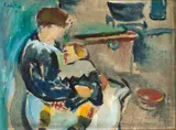 Ludvig Karsten, Mor og barn, 1917, Olje på lerret