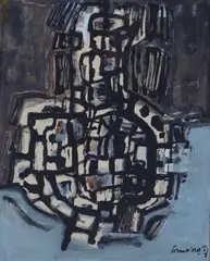 G. Corneille, Oppstilling med vase, 1957, Akvarell på papir