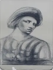 Bjørn Ransve, Mannshode, 1972, Litografi