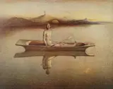 Odd Nerdrum, Mann i en båt, Litografi, lysmål