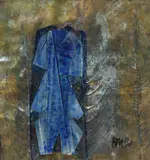 Benny Motzfeldt, Gartnerens barn, 1990, Blandingsteknikk og collage på papir