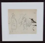 Theodor Kittelsen, Hundeslagsmål, Blyant på papir