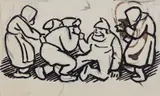 Trollmenn og -kjærringer by Theodor Kittelsen, Tusj på papir, sold Jun 2021