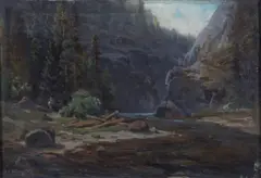 Philip Barlag, Parti fra Hardanger, 1867, Olje på lerret, oppklebet på plate
