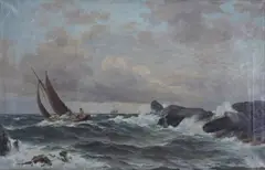 Lauritz Haaland, Marine, 1890, Olje på lerret
